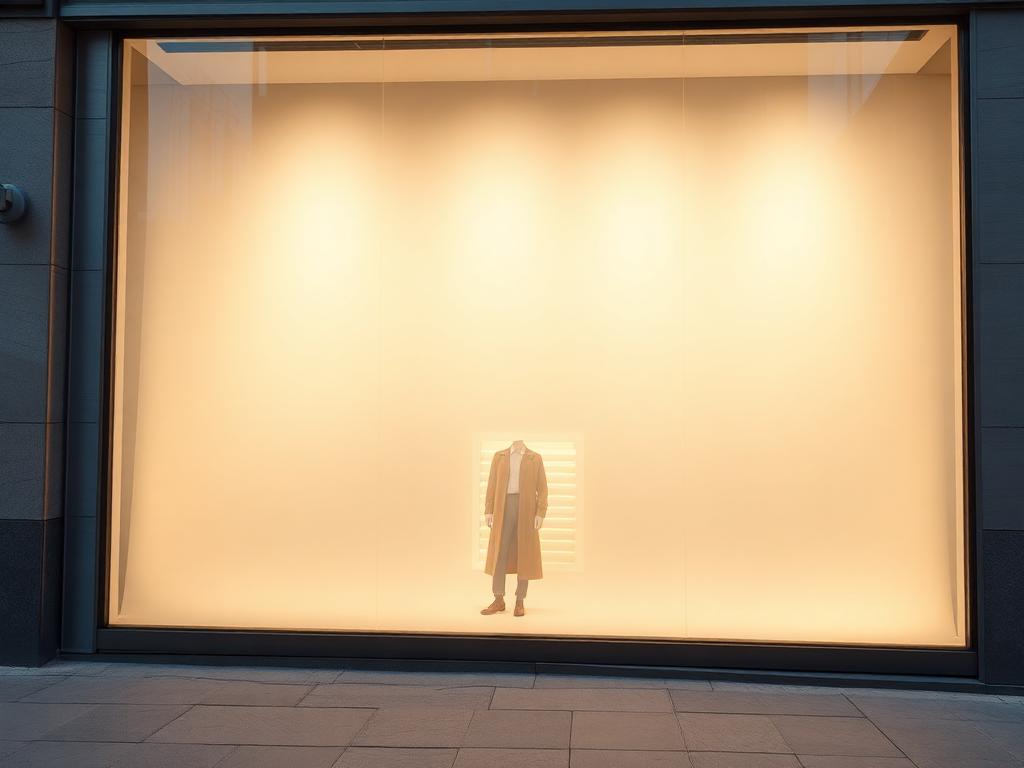 Switchable folie i butiksvindue – delvist frostet