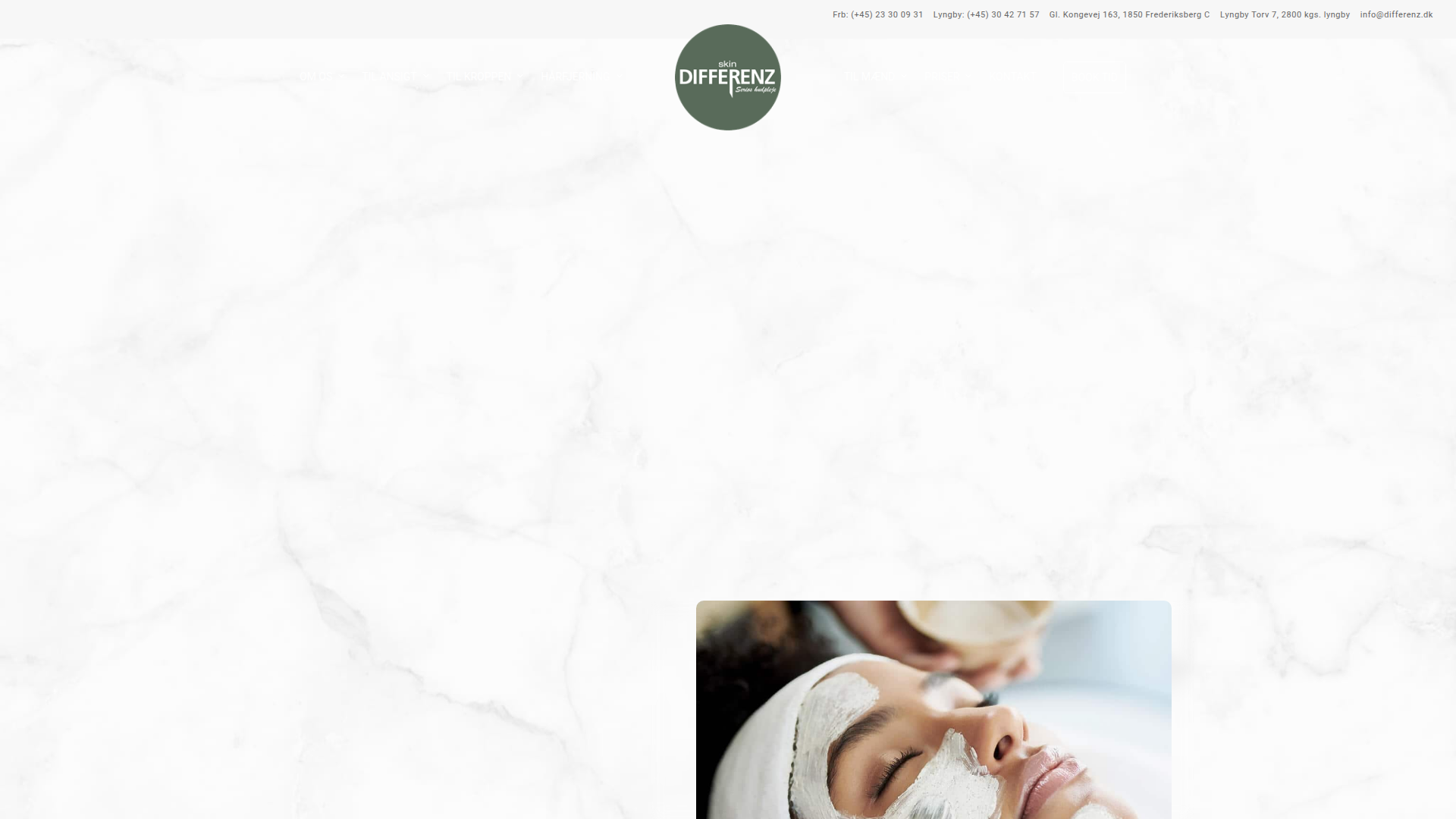 differenz.dk – Hjemmeside for hudplejeklinik